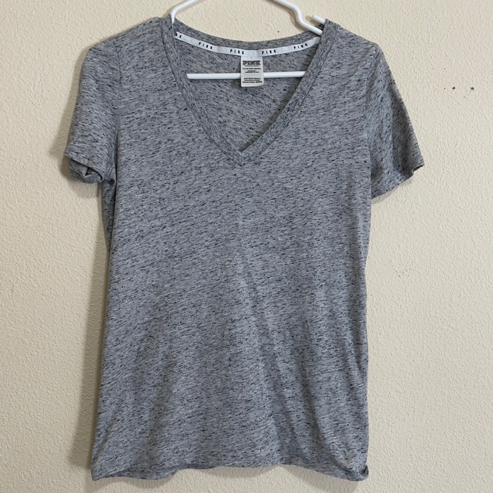 Pink V-neck tee